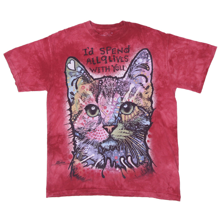 Mens The Mountain Cat Spend All 9 Lives With You Tie Dye T-Shirt