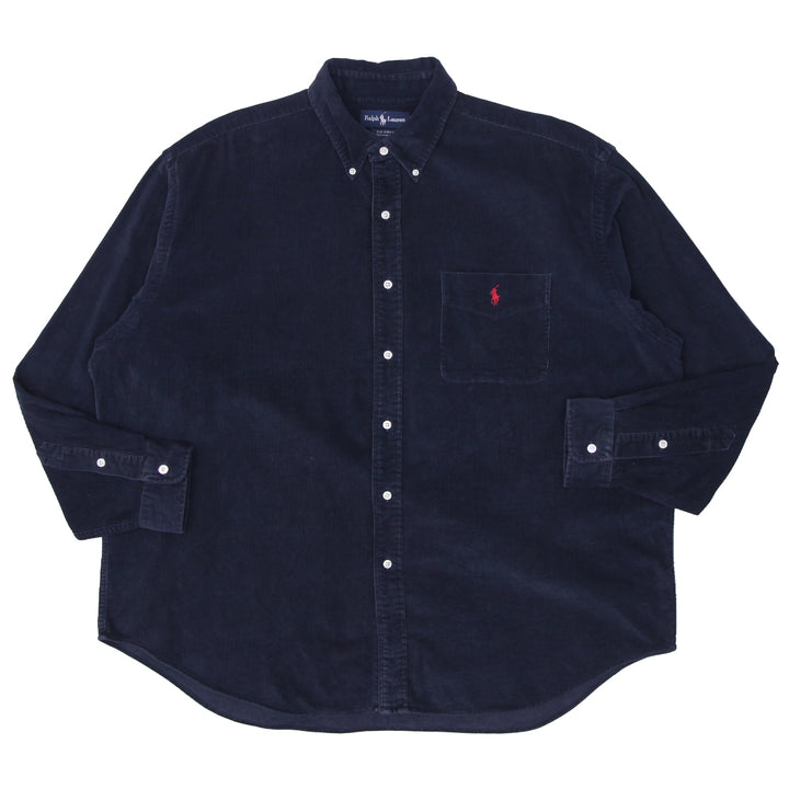 Mens Ralph Lauren Corduroy Navy Big Shirt