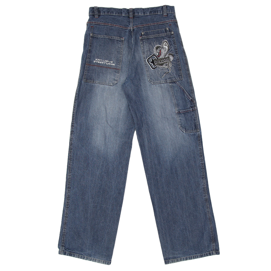 Mens Y2K Here+There D-Load Embroidered Straight Jeans