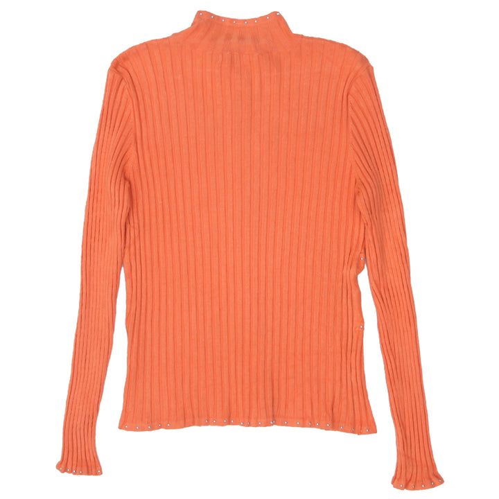 Y2K Belldini Full Zip Orange Rib Top