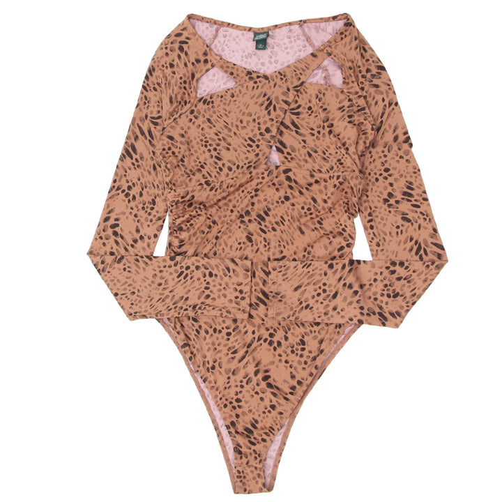 Ladies Wild Fable Printed Long Sleeve Bodysuit