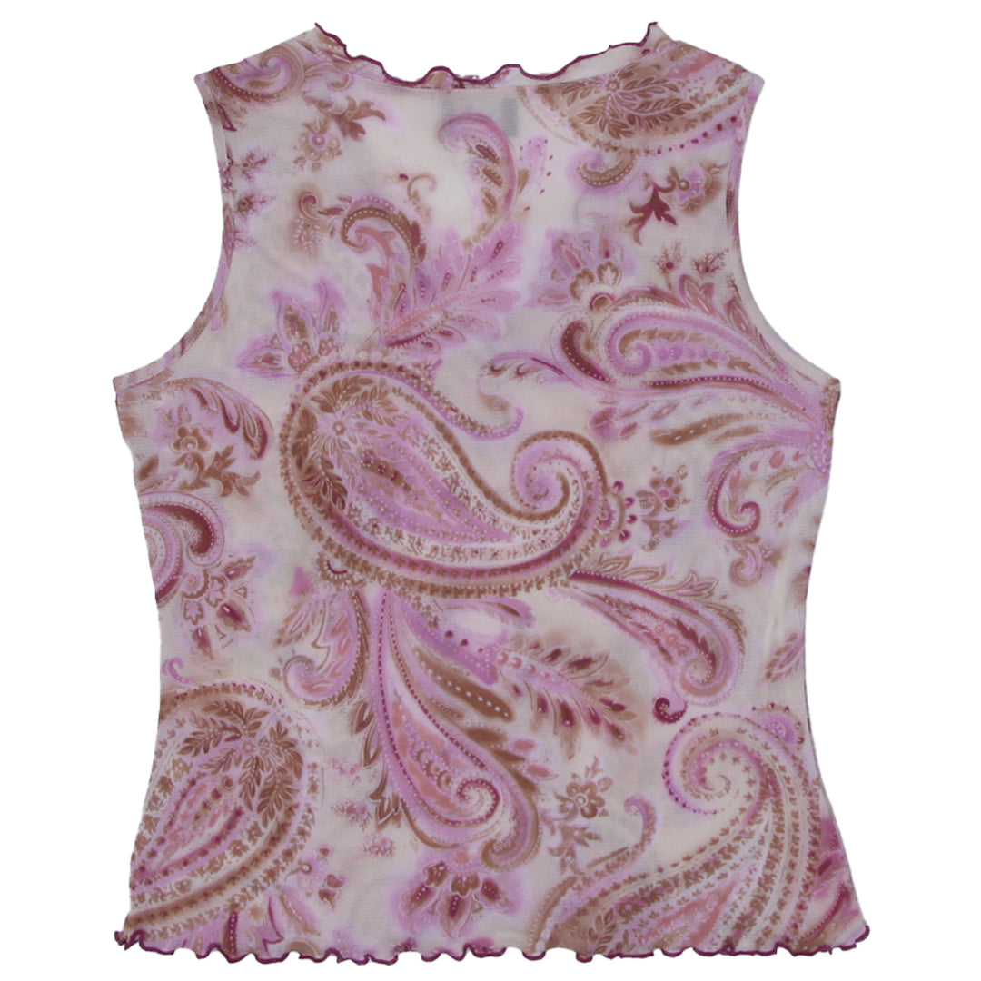 Y2K Paisley Print Sleeveless Top