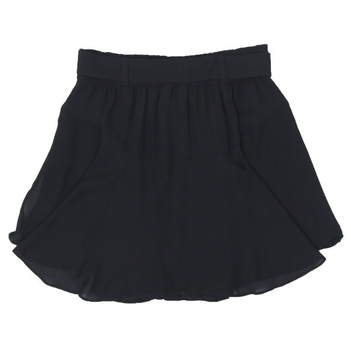 Ladies Belle Sky Tie Belted Chiffon Flowy Mini Skirt