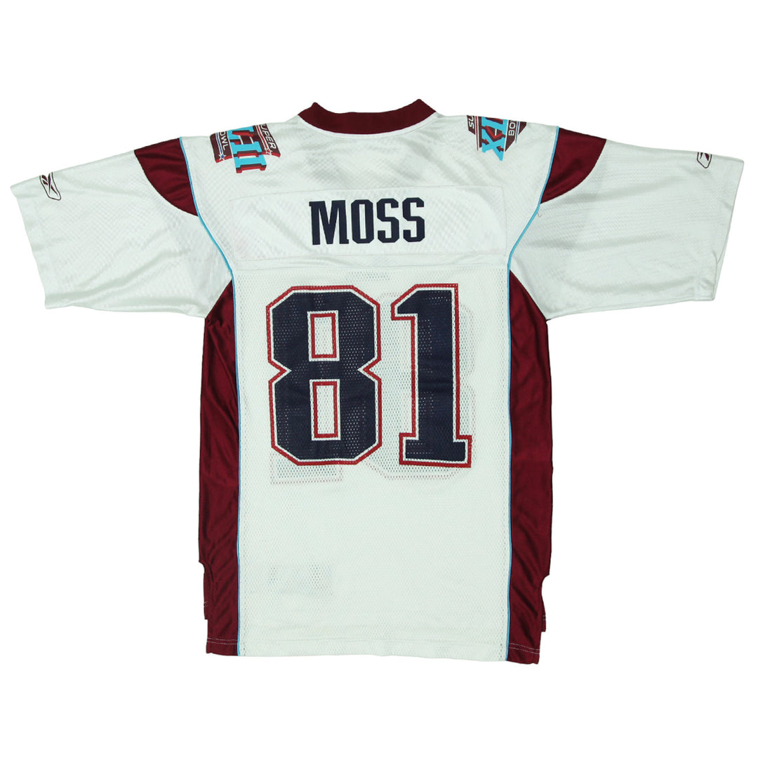 Mens Reebok NFL New England Moss 81 Patriots Football Jersey