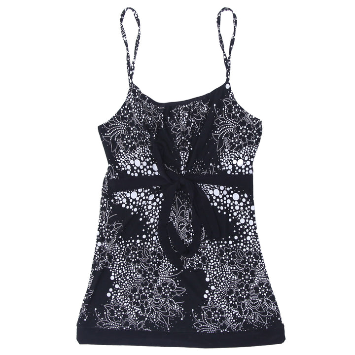 Y2K Strappy Black & White Floral Top