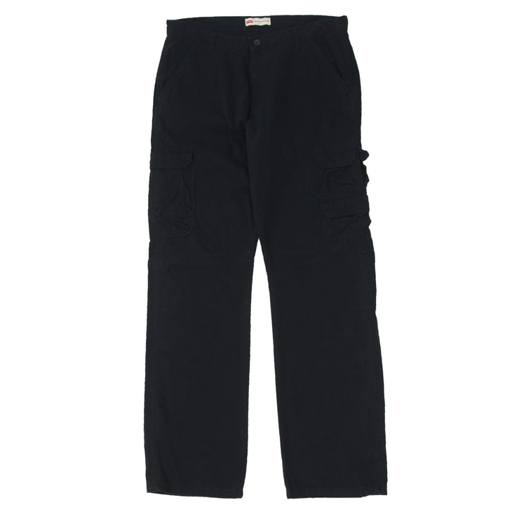 Mens Wrangler Relaxed Straight Black Cargo Pants