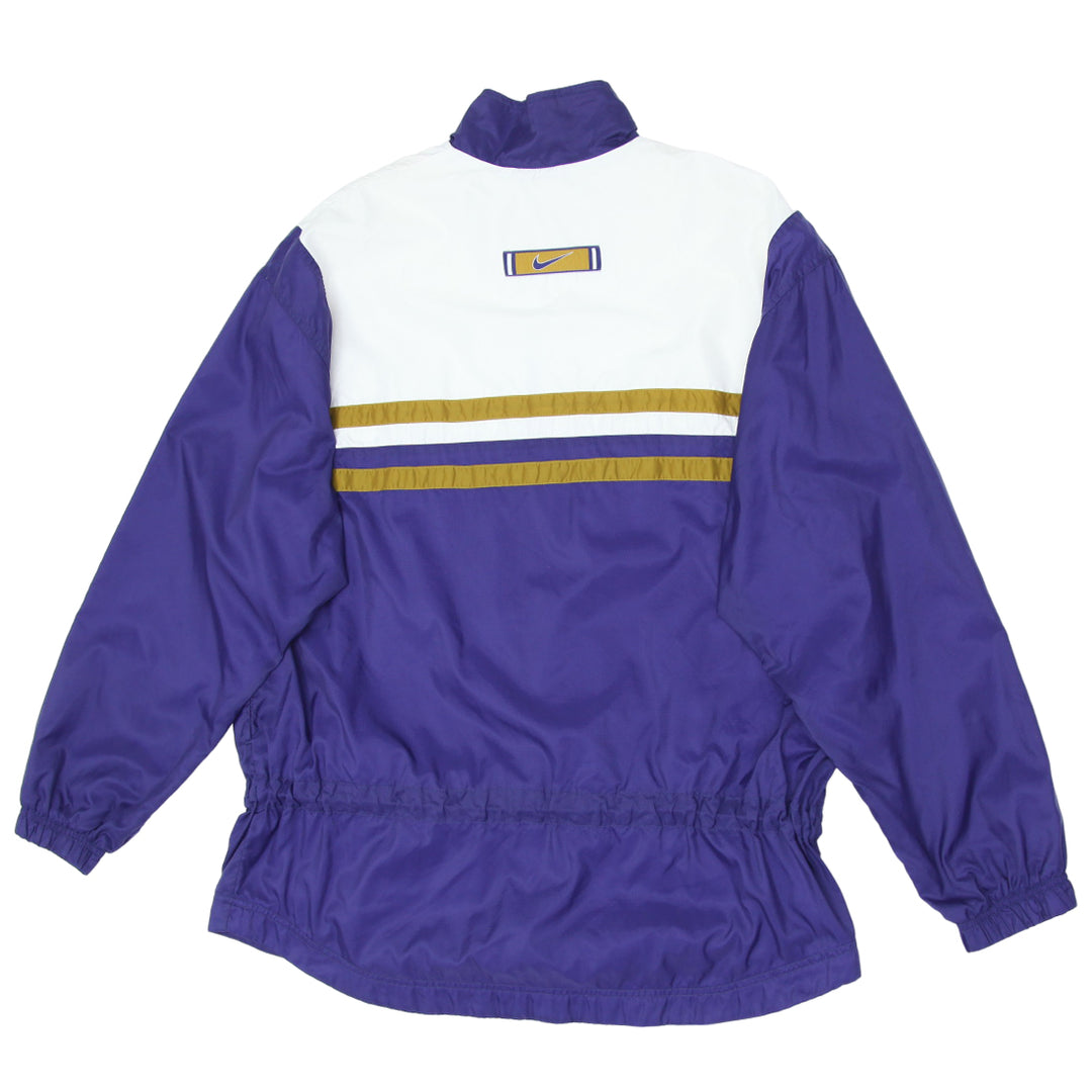 90's Vintage Swoosh Embroidered Full Zip Windbreaker Jacket Ladies