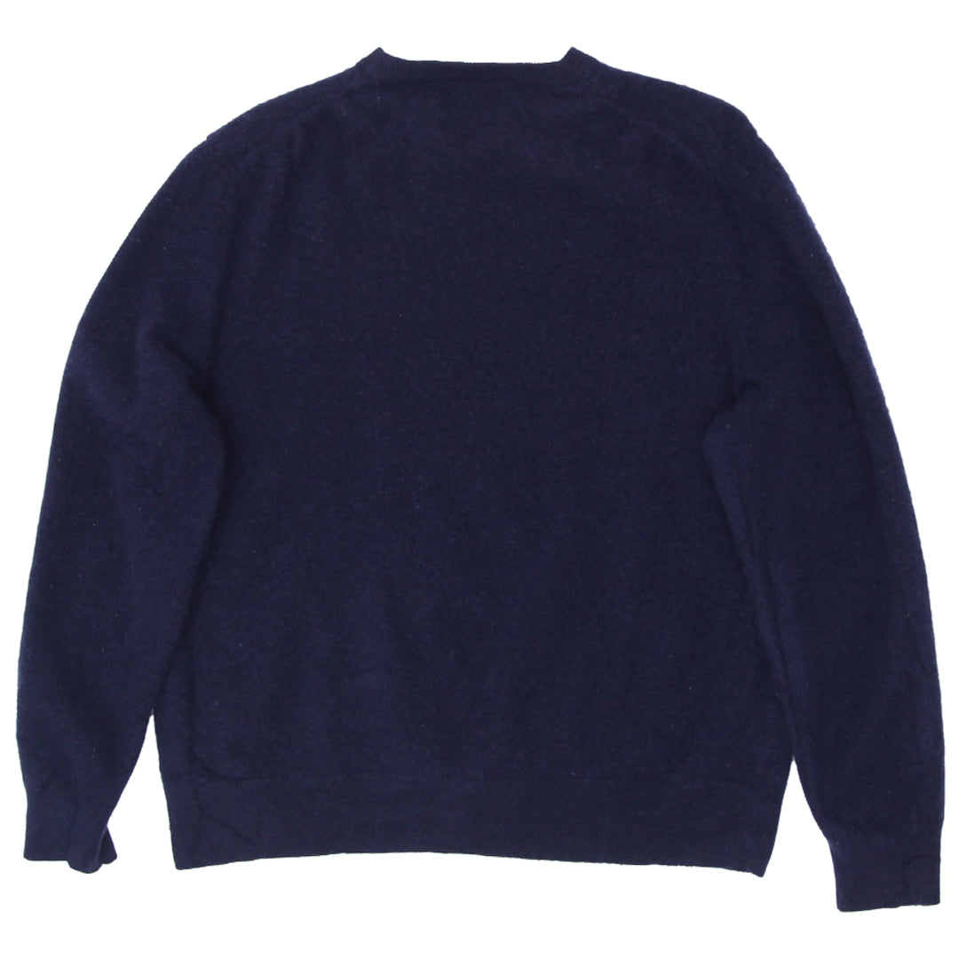 Mens Black Brown 100% Cashmere Sweater Navy Blue