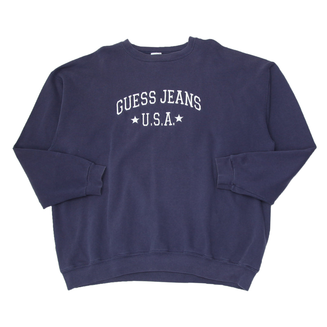 Vintage Guess Jeans USA Embroidered Navy Sweatshirt