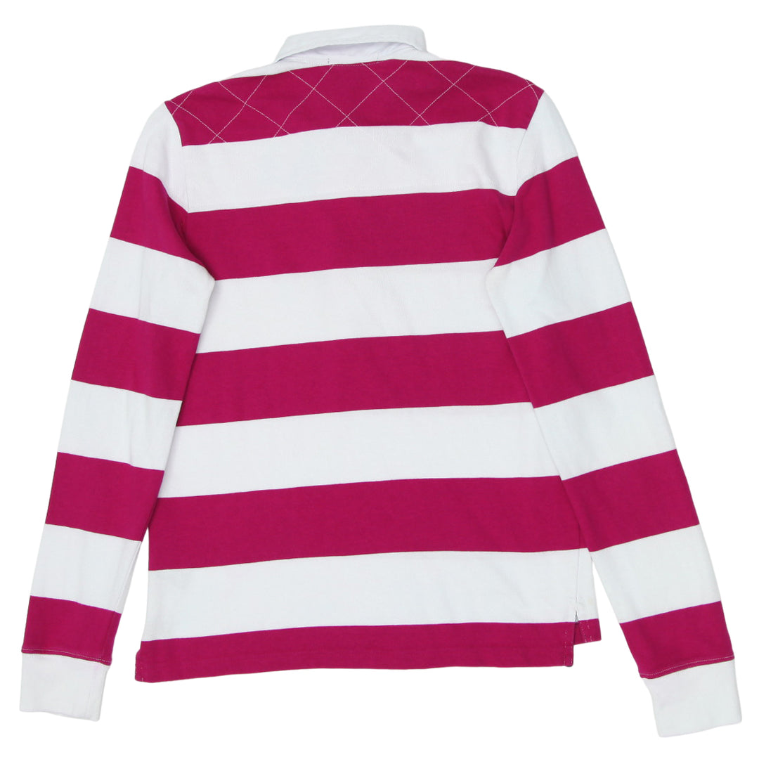 Ladies Ralph Lauren Sport Striped Long Sleeve Polo T-Shirt