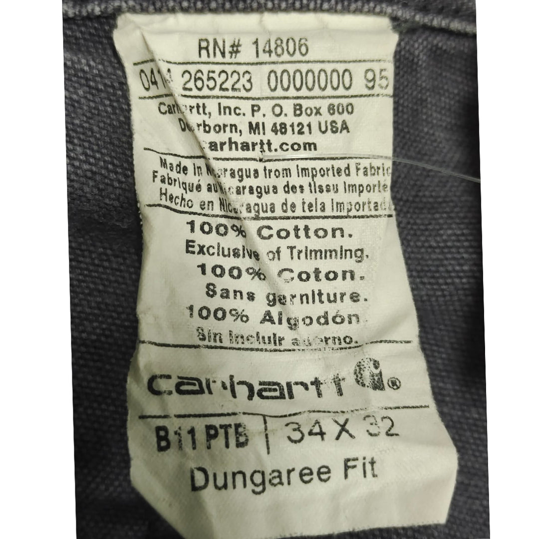 Mens Carhartt B11 PTB Dungaree Fit Carpenter Work Pants