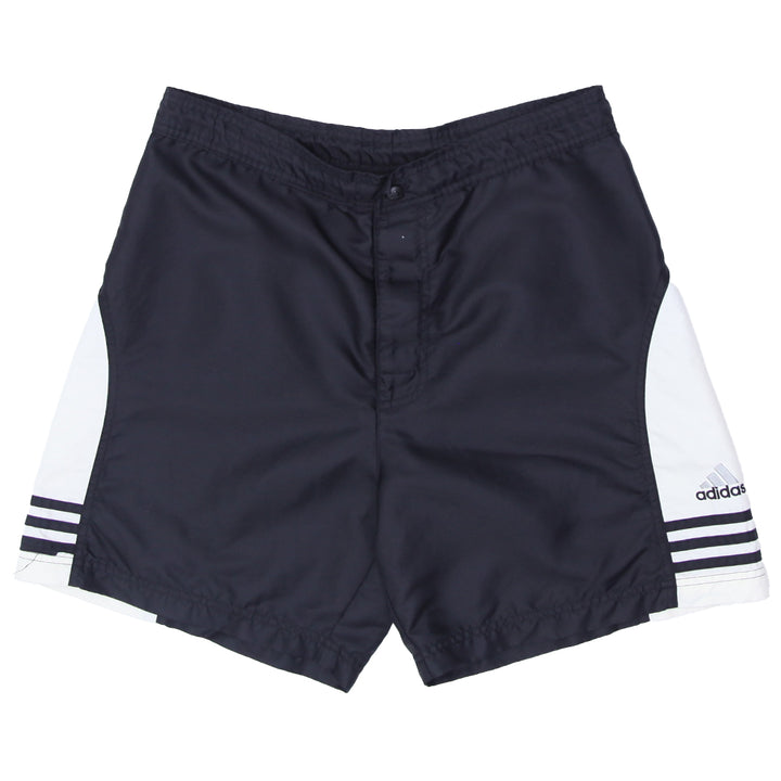 Mens Adidas Embroidered Black & White Surf Swimshorts