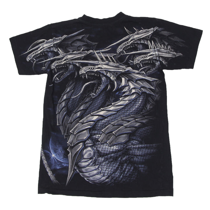 Mens All Over Print Dragon Short Sleeve Black T-Shirt