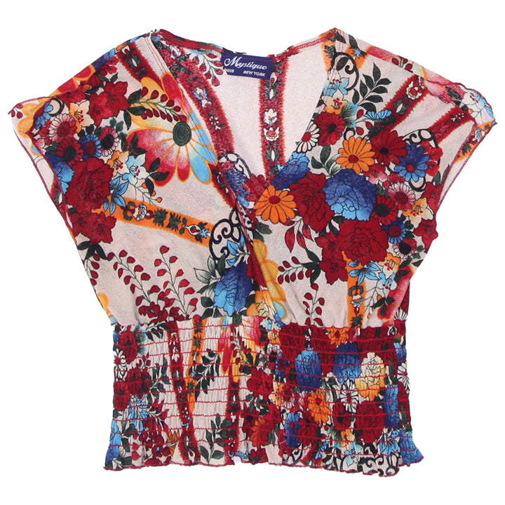 Y2K Floral Smocked Top