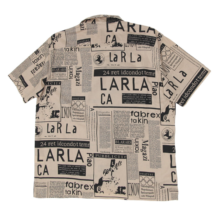 Mens Newspaper Button Shirt