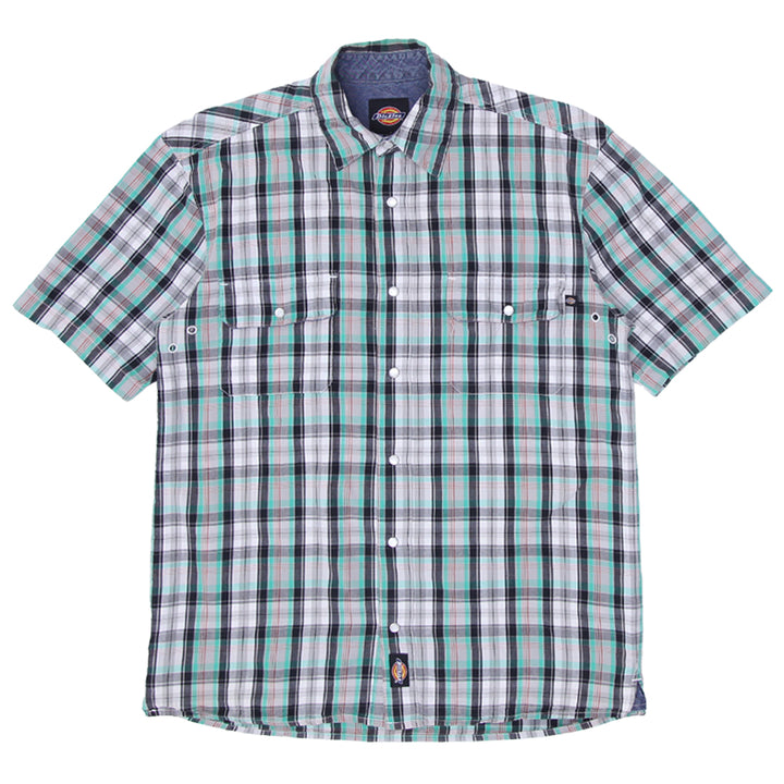 Mens Dickies Checkered Pearl Button Shirt