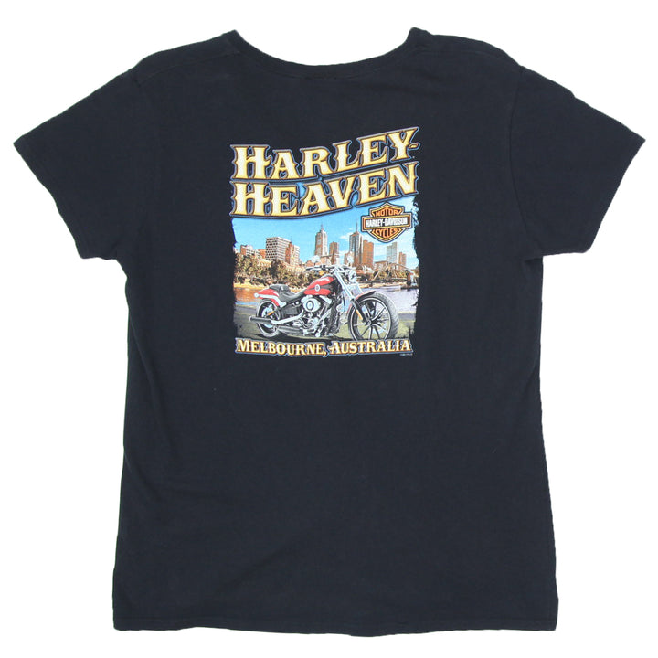 Ladies Harley Davidson Melbourne Australia V-Neck T-Shirt