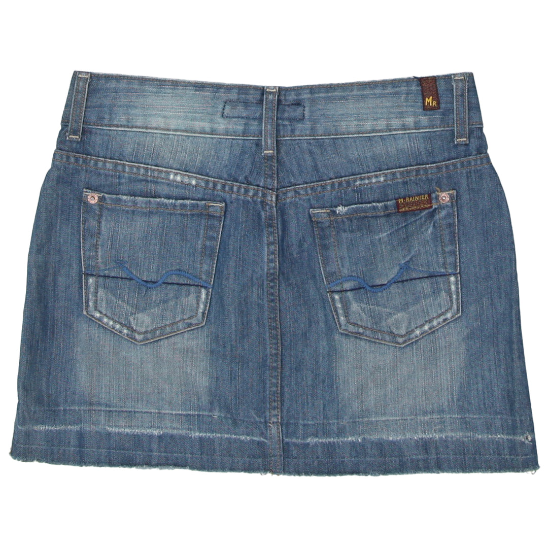 Y2K Denim Frayed Mini Skirt