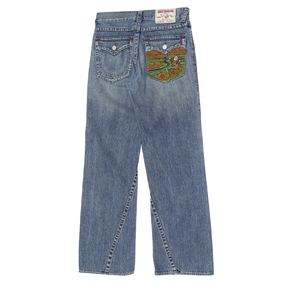 Y2K Mens True Religion Wide Leg Straight Joey Jeans