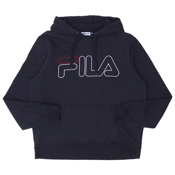 Mens FILA Embroidered Black Pullover Hoodie