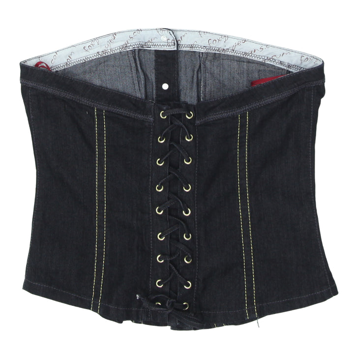 Ladies Foxy Jeans Strapless Lace Up Denim Corset