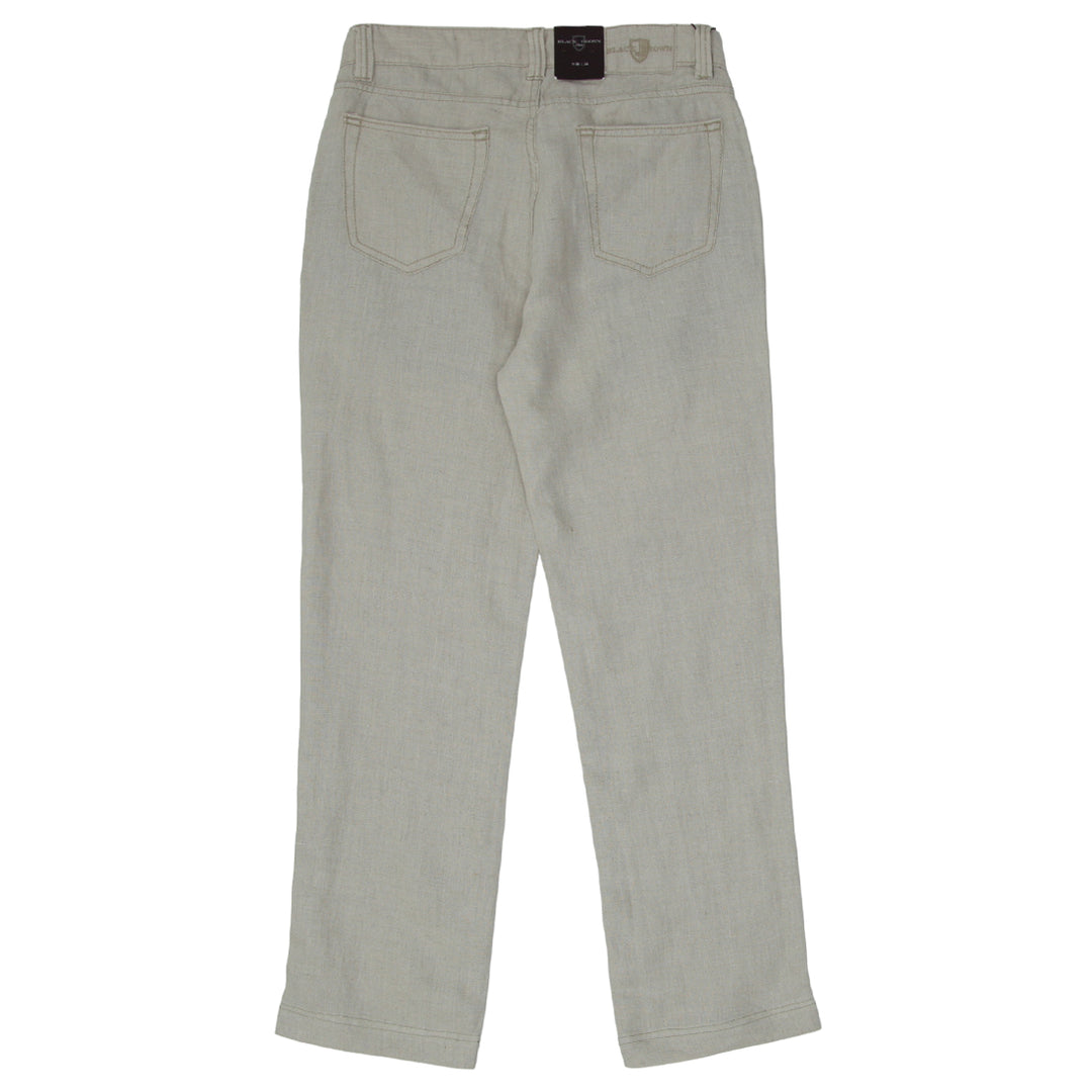 Mens Black Brown Classic Fit Linen Pants