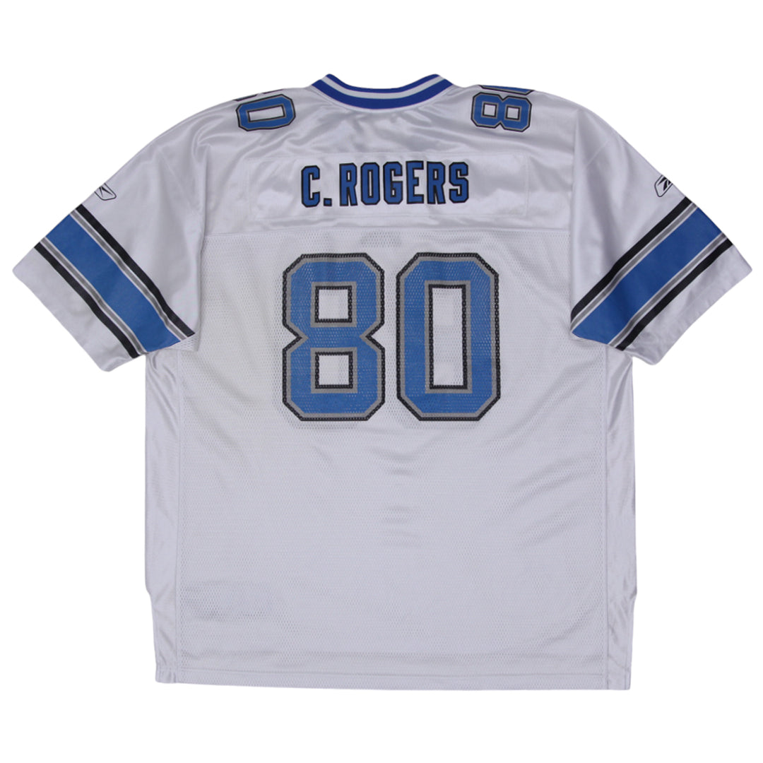 Mens Y2K Reebok NFL Detroit Lions C.Rogers 80 Football Jersey