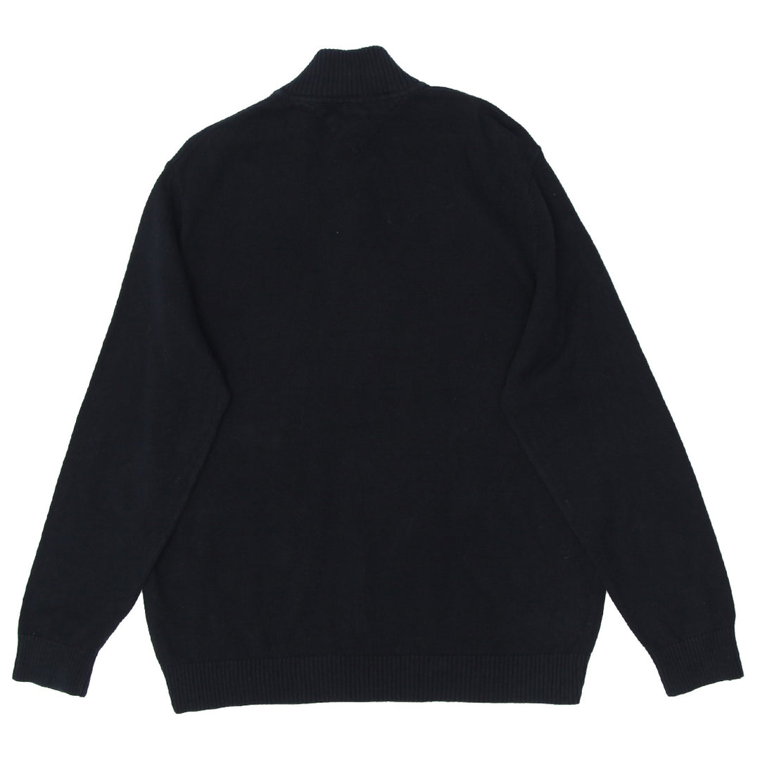 Mens Tommy Hilfiger Quarter Zip Black Sweater