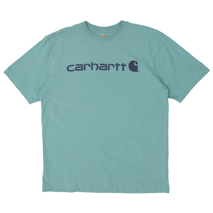 Mens Carhartt Original Fit Spell Out Logo T-Shirt Green