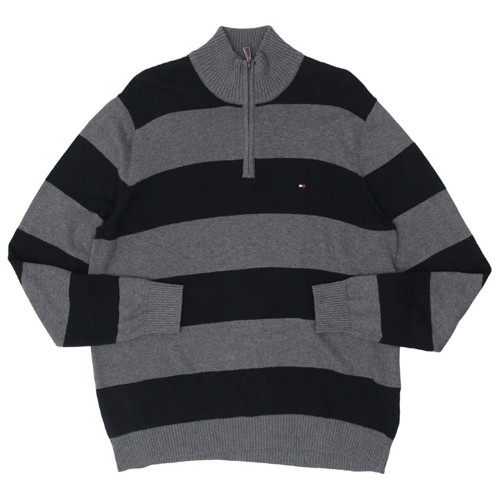 Mens Tommy Quarter Zip Long Sleeve Sweater