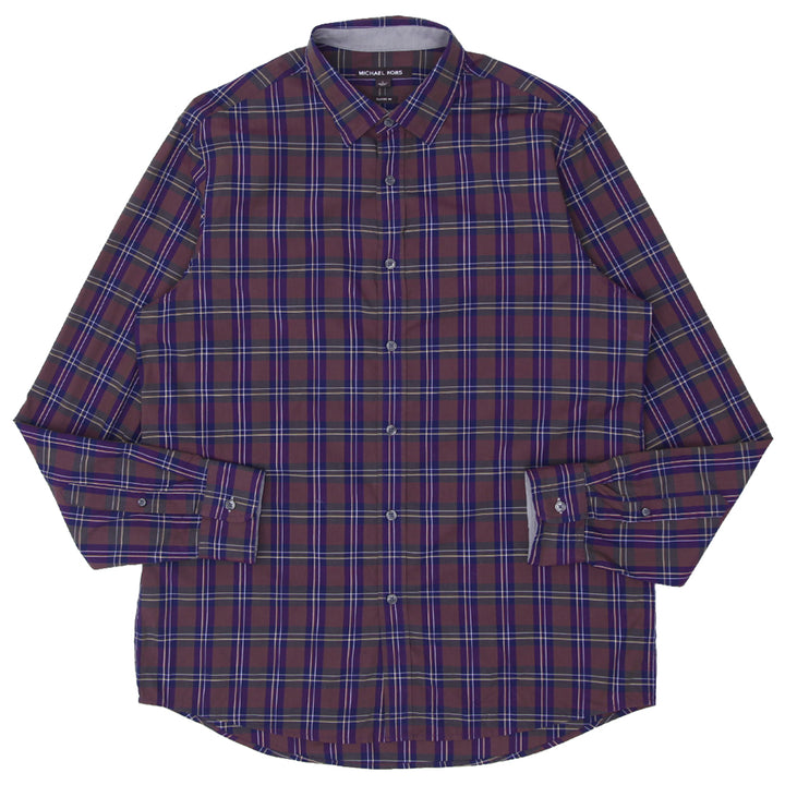 Mens Michael Kors Plaid Long Sleeve Shirt