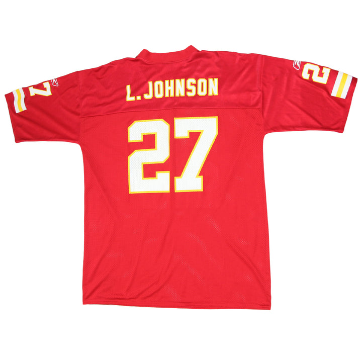 Mens Reebok NFL Kansas City Chiefs L.Johnson # 27 Football Jersey
