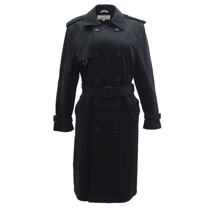 Ladies Bellissimo Black Belted Full Button Trench Coat