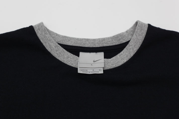 Vintage Embroidered Nike Logo Black T-Shirt
