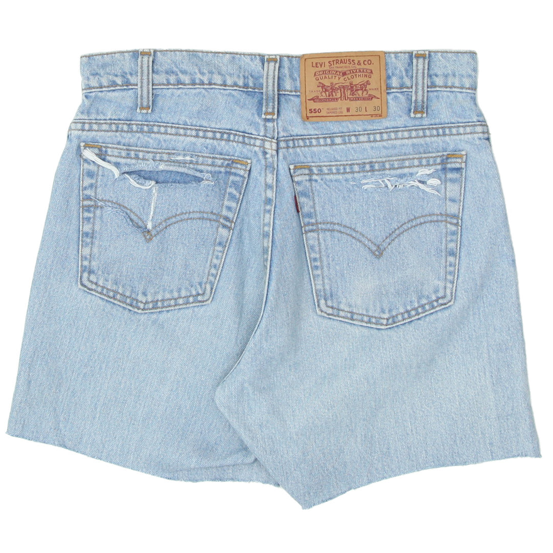 Ladies Levi Strauss 550 Custom Ripped Denim Shorts