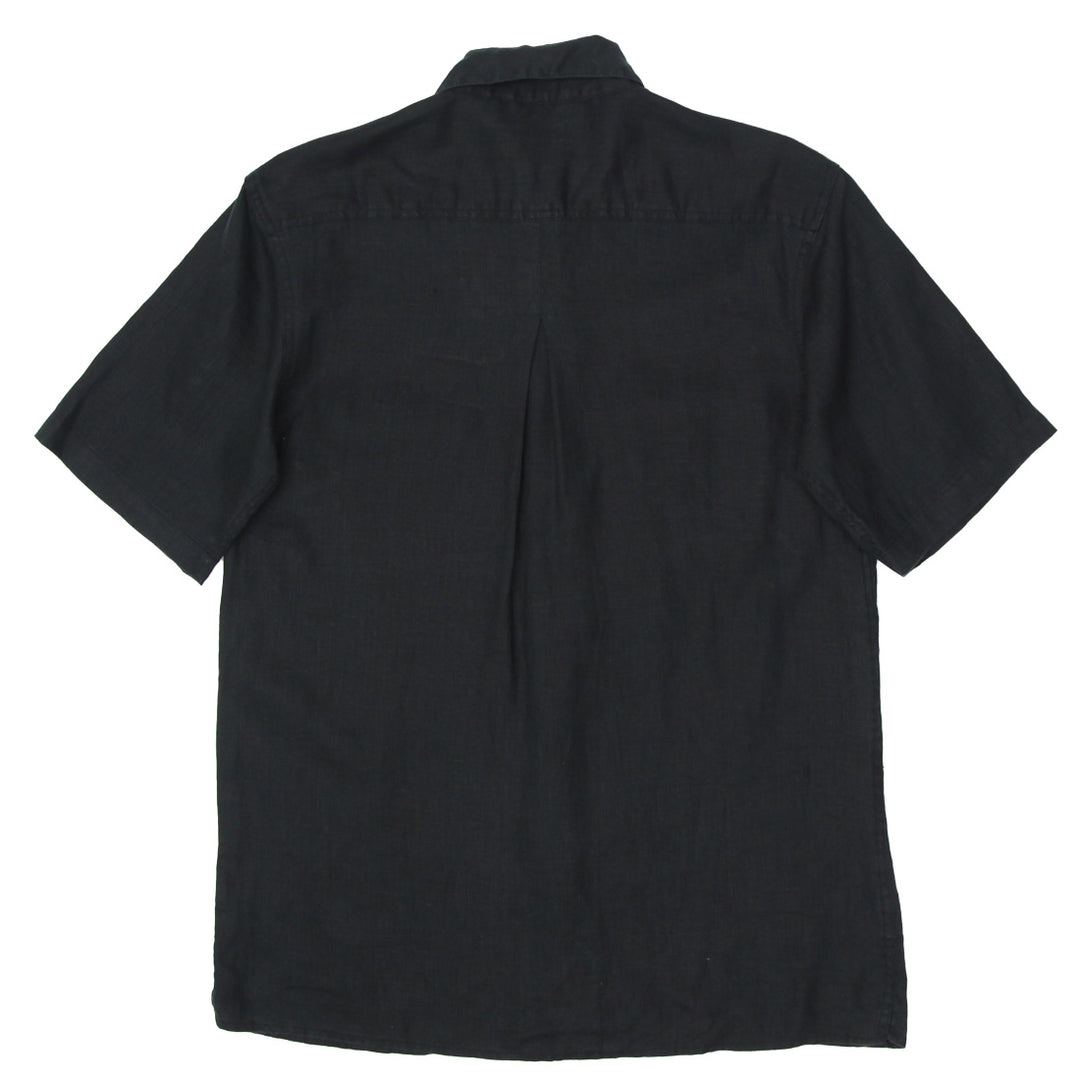 Mens Bruno Black Linen Shirt