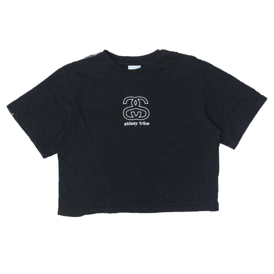 Ladies Stussy Tribe Embroidered Crop T Shirt