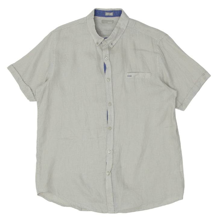 Mens Bruno Short Sleeve Pocket Pure Linen Shirt