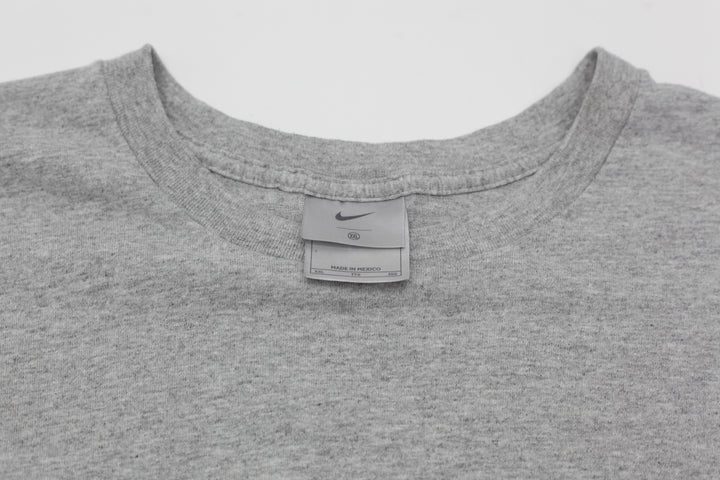 Vintage Embroidered Swoosh Nike Logo Gray T-Shirt