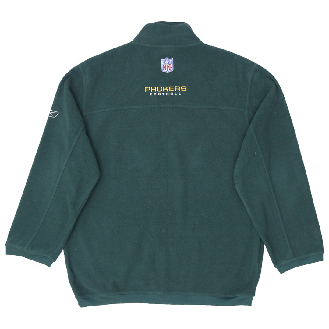 Mens Reebok NFL Green Bay Packers Football Quarter Zip Fleece Pullover