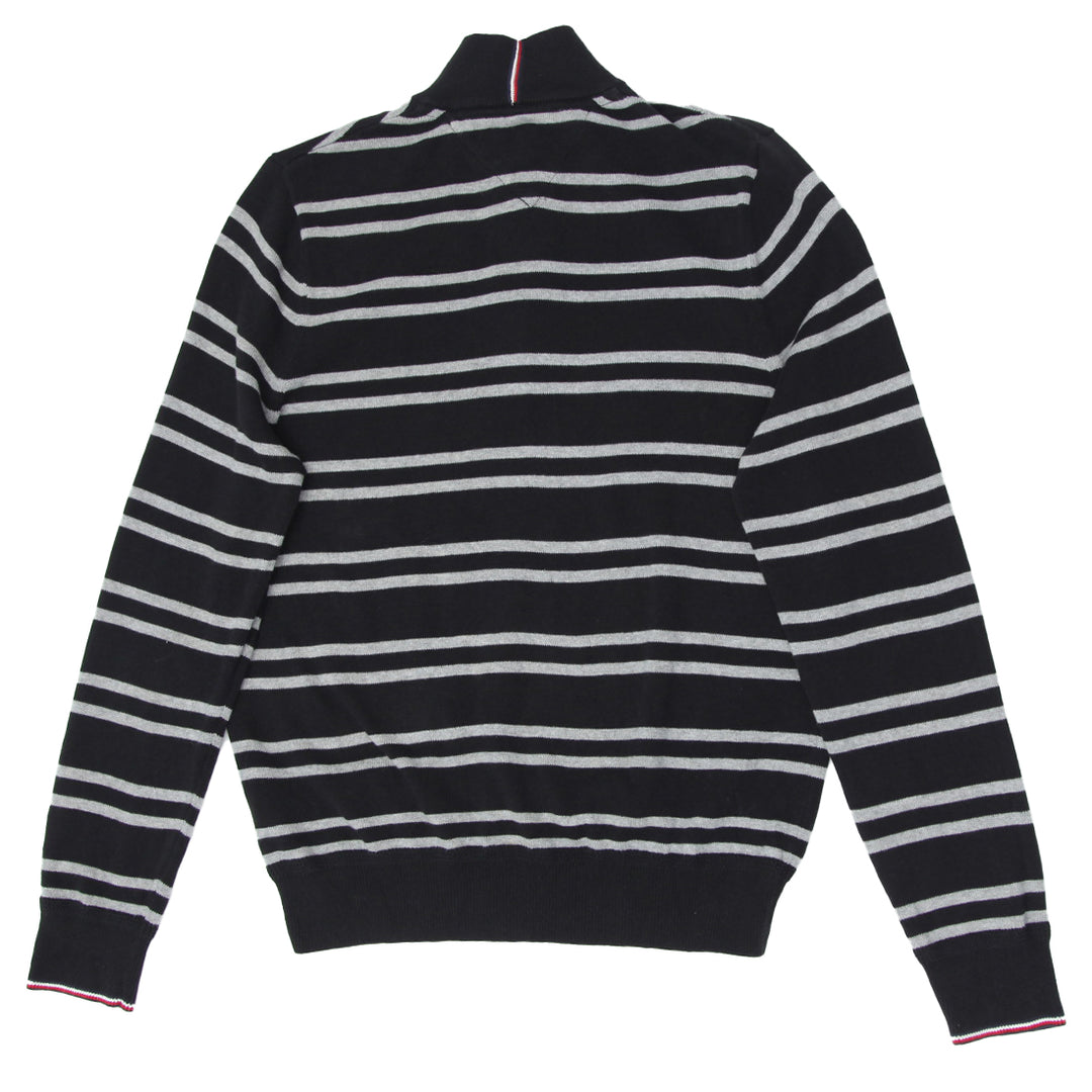 Mens Tommy Hilfiger Quarter Zip Stripe Sweater