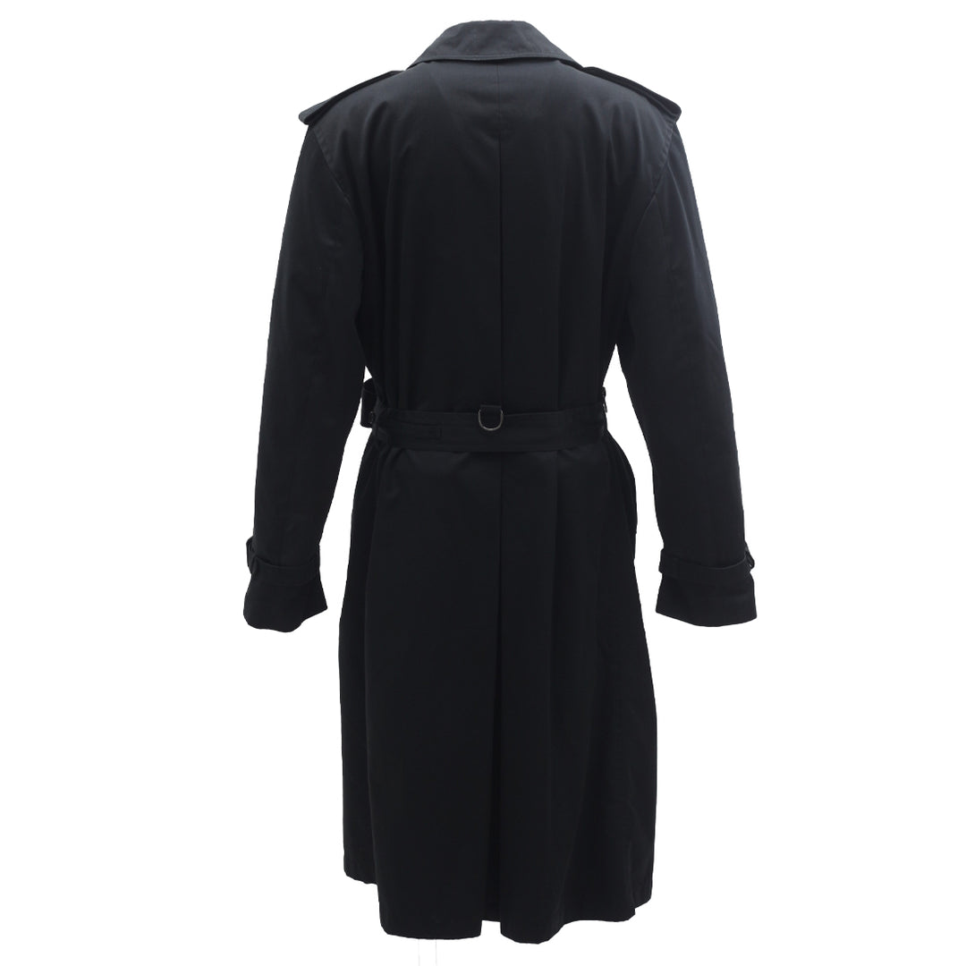 Ladies Bellissimo Black Belted Full Button Trench Coat