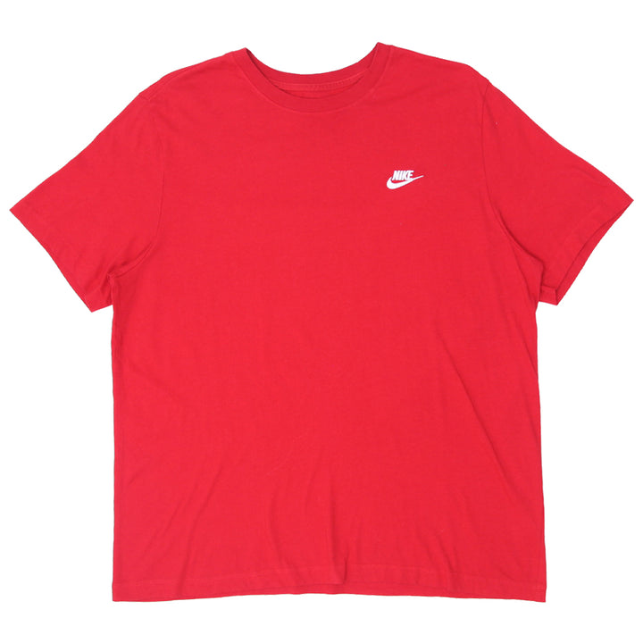 Mens The Nike Tee Embroidered Red Crewneck T-Shirt