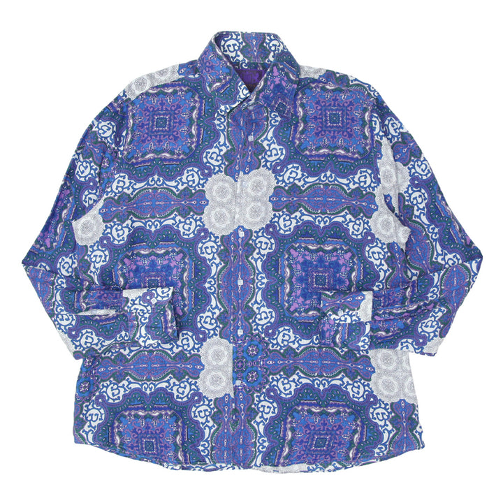 Mens Curtis Printed Long Sleeve Linen Shirt