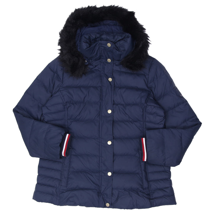 Ladies Tommy Hilfiger Fur Hooded Puffer Jacket