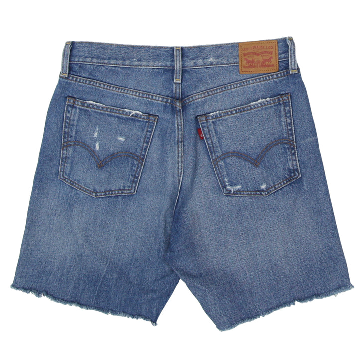 Ladies Levi Strauss Button Fly Ripped Denim Shorts