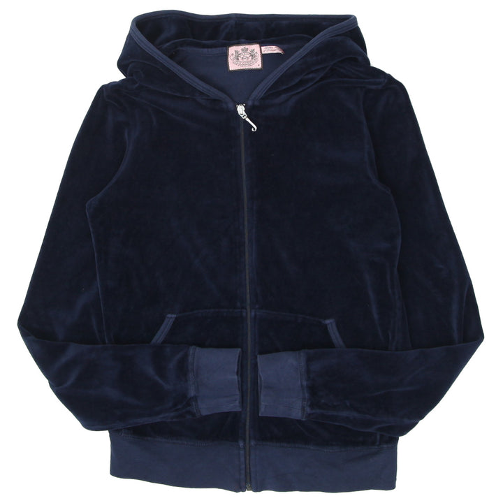 Y2K Juicy Couture Full Zip Velour Navy Hoodie