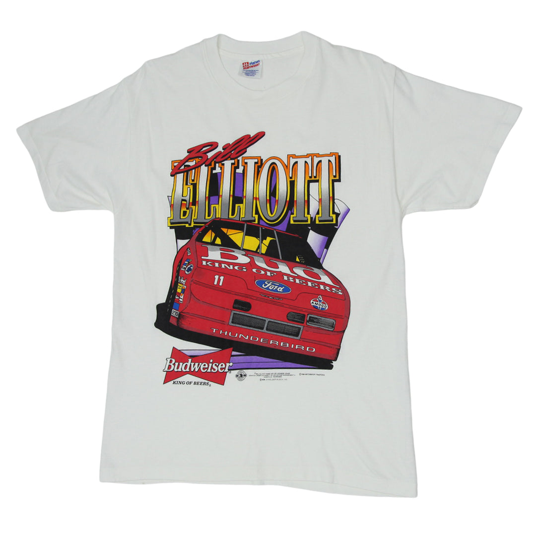 1994 Vintage Bill Elliott Racing T-Shirt Single Stitch Made In USA Hanes L