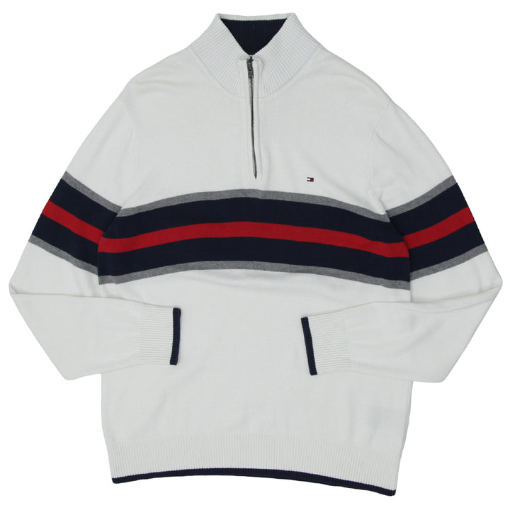 Mens Tommy Quarter Zip Long Sleeve Sweater