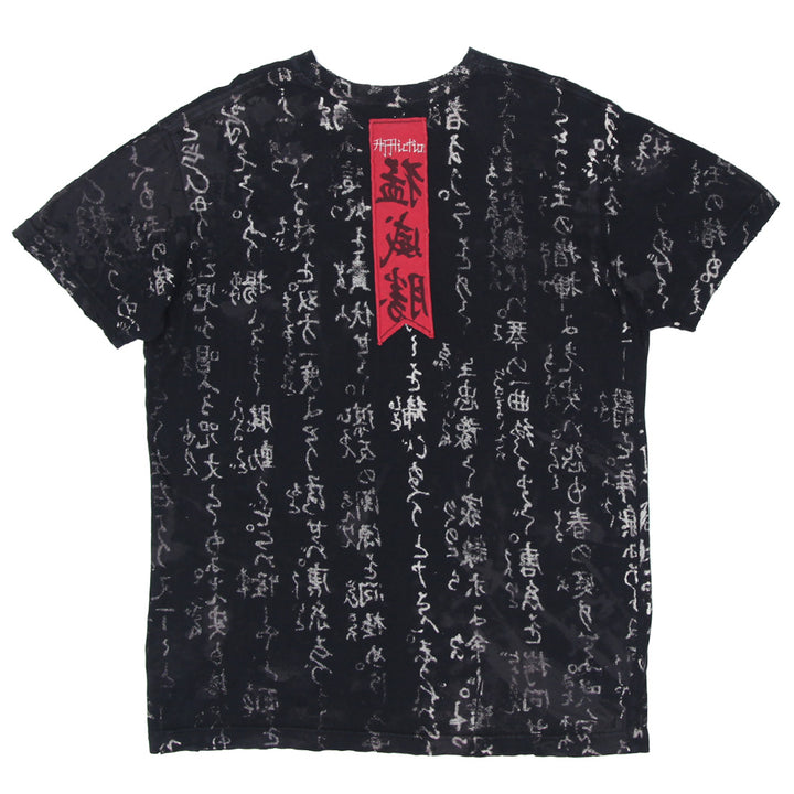 Mens Y2K Affliction Samurai Japanese Characters AOP T-Shirt